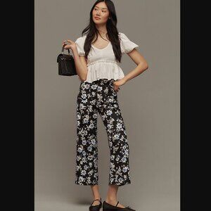 Anthropologie Colette Cropped Wide-Leg Pants by Maeve: Linen Edition - 32 Tall